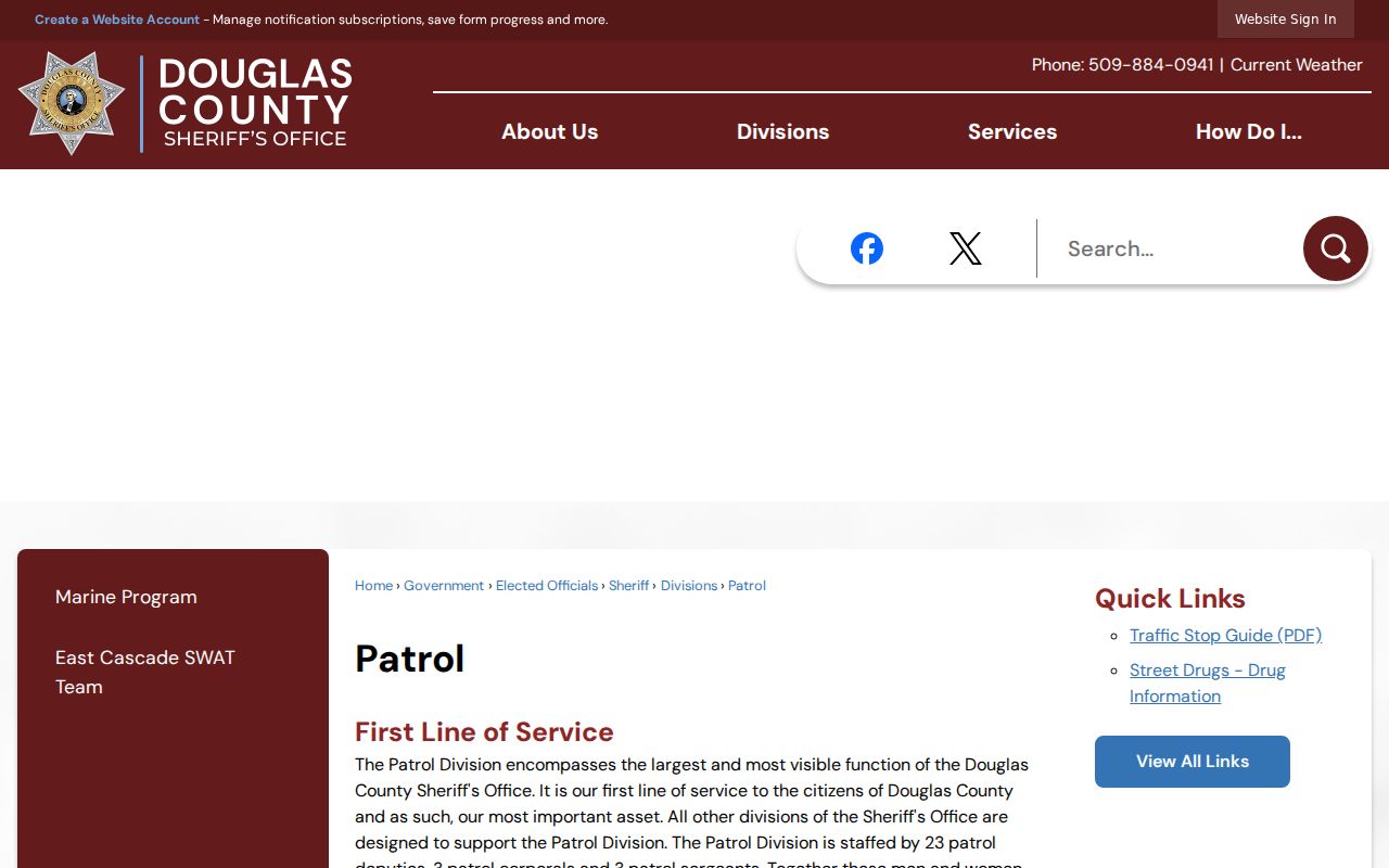 Douglas County Sheriff patrol and contracted custody information