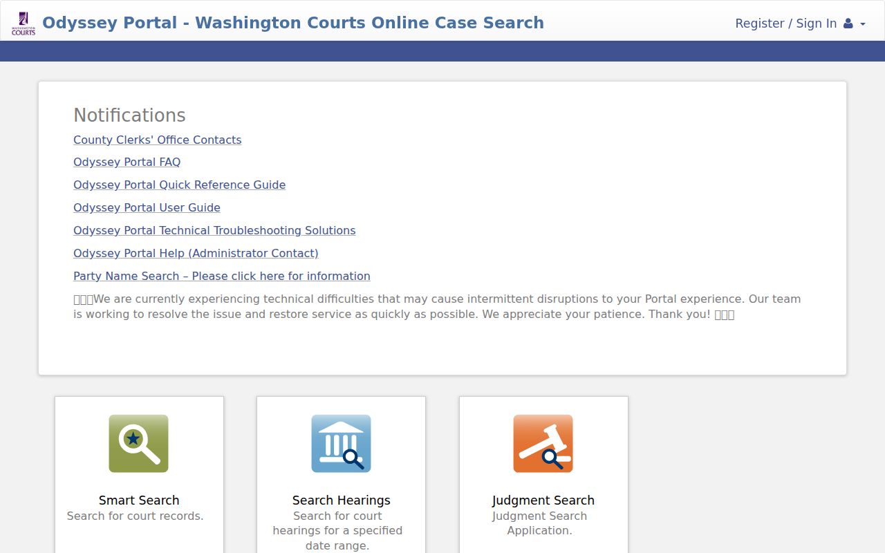 Odyssey Portal search for Douglas County Superior Court cases