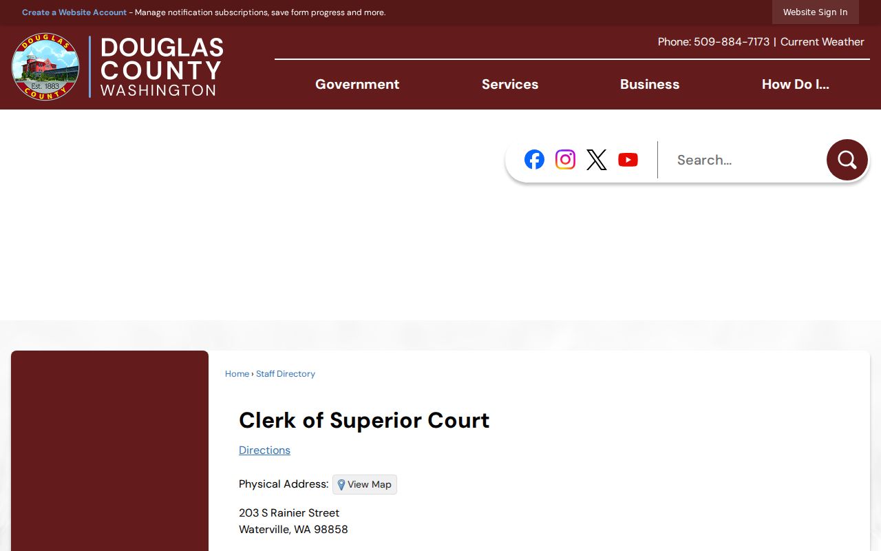 Douglas County Superior Court Clerk page for felony case records