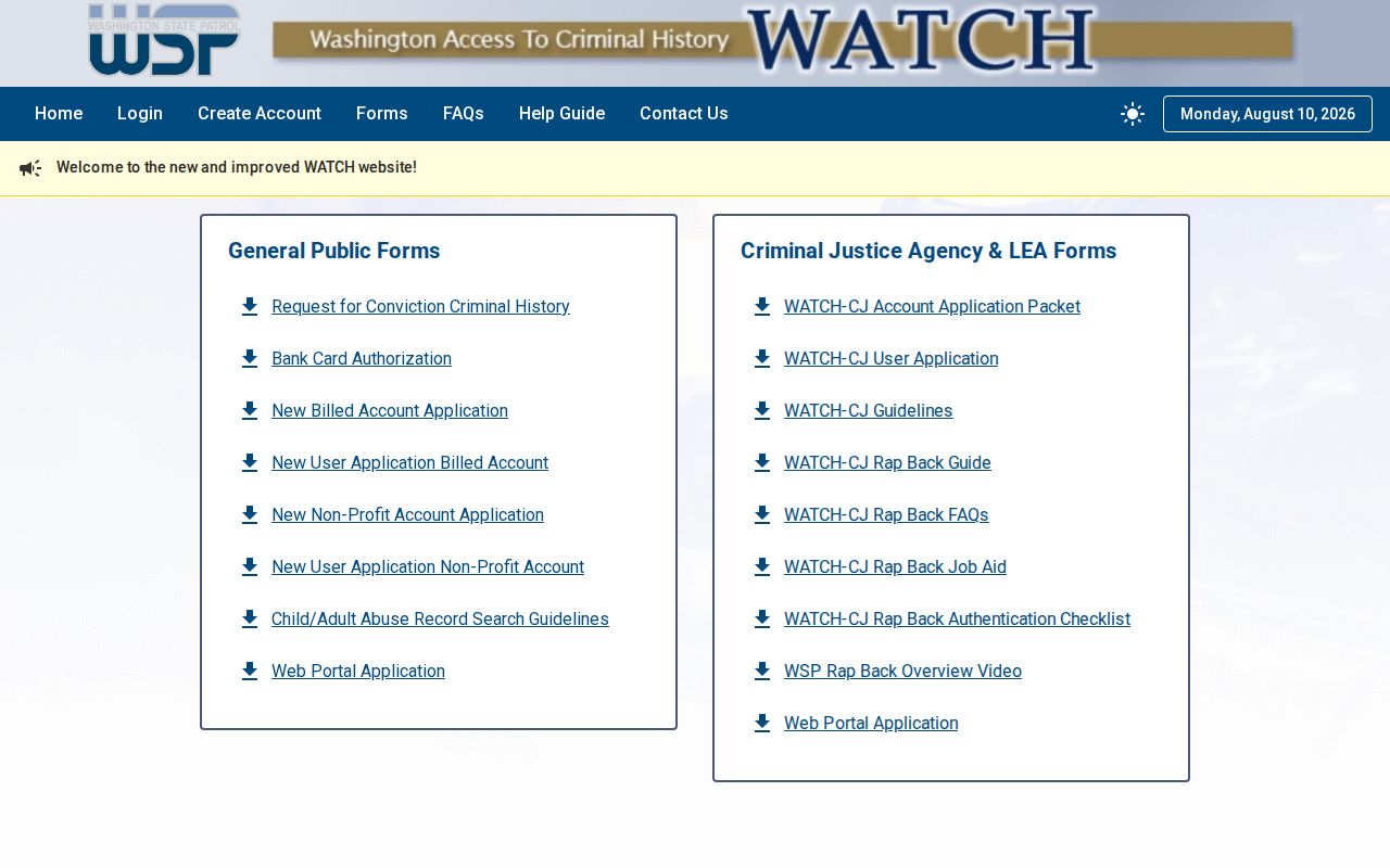 Douglas County criminal history and record request forms