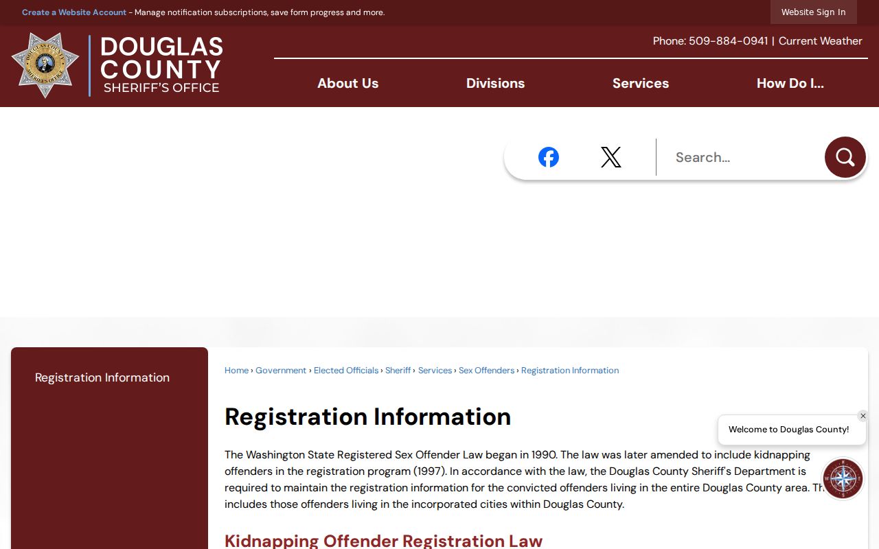 Douglas County sex offender registration information