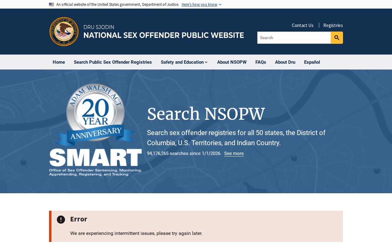 Douglas County sex offender search through the national NSOPW interface